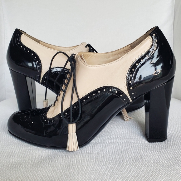 Bally Glania Spectator black/cream size 37 US 6 1/2 - Picture 5 of 9
